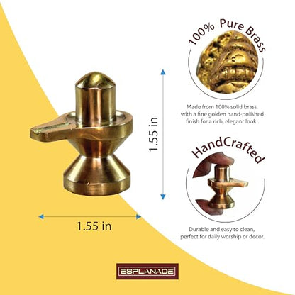 eSplanade Brass Shiva Lingam Idol Murti (2.5 inches) - style: Antique
