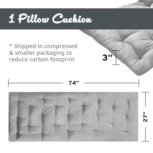 Intelligent Design Foldable Lightweight Lounge Floor Pillow 27" x 74" Grey - color: Gray