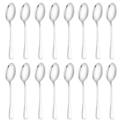 16 Pcs Dinner Spoons Set, 7.32" Tablespoons Set Spoons Silverware 304 Premium Food Grade Stainless Steel Spoons Kitchen Dessert Spoon Set Mirror Finish & Dishwasher Safe,Use for Home,Restaurant