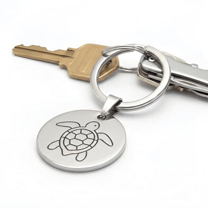 1" Stainless Steel Necklace Charms | Third Eye Vision | Peace Symbol | Finding Your Self | Yin & Yang | Moon Cat | Turtle Power | Flower of Life | | OM | Mystical Spiritual Protection, for Men & Women - style: Turtle Power Silver