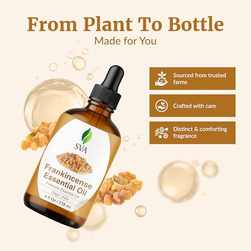 SVA Frankincense Essential Oil with Dropper, 4 Fl Oz (118 ml) - size: 4 Fl Oz (Pack of 1)