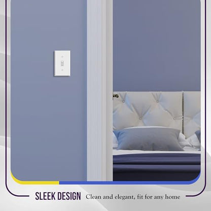 ENERLITES Toggle Light Switch Metal Wall Plate, 1-Gang, White Gloss - color: White Gloss, size: Standard Size