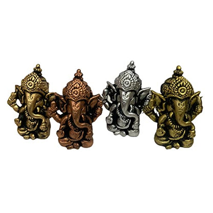 Satre Online and Marketing Lord Ganesha Statue Set of 4, Figurines of Ganesh Vinayak Idol Decorative Showpiece Home & Temple Decor House Warming Gift Decorative Showpiece