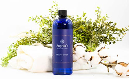 Sophia's Crisp Cotton Fragrance Oil Refills for Redolere Lamps, Effusion Lamp Oil, Catalytic Scented Oil, 16 Fluid Ounces, Made in USA - color: Crisp Cotton