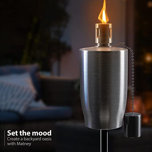 Matney Stainless Steel Outdoor Torches, 5 Ft (4 Pack, Cylinder) - size: 4 Pack, style: Cylinder