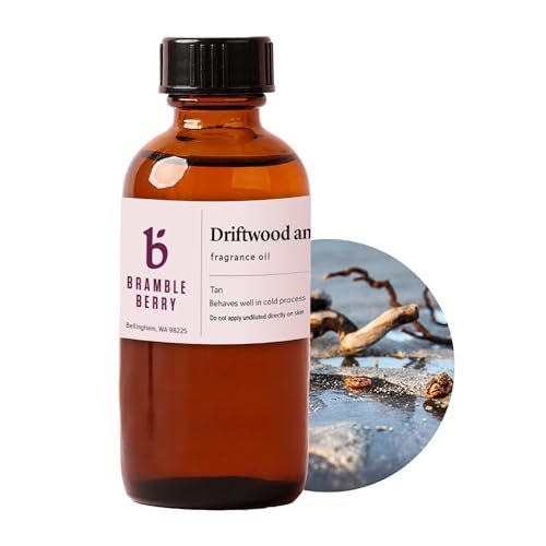 Bramble Berry Driftwood and Amber Fragrance Oil 2 oz | Woodsy Floral Scent with Musk, Rose & Sandalwood for Soap Making, Candles, Bath Bombs & Lotion | Skin Safe, Vegan, Paraben & Phthalate Free - color: Driftwood and Amber