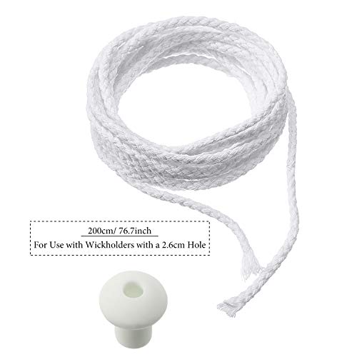 BBTO 6.56 Feet Candle Oil Lamp Wicks Replacement(2.6 mm/ 0.1 Inch) - size: 2.6 mm/ 0.1 Inch