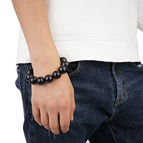 Prayer Bead bracelet Mala Beaded Bracelets for Men Women 12/15MM … - color: 18mm 13 beads ebony