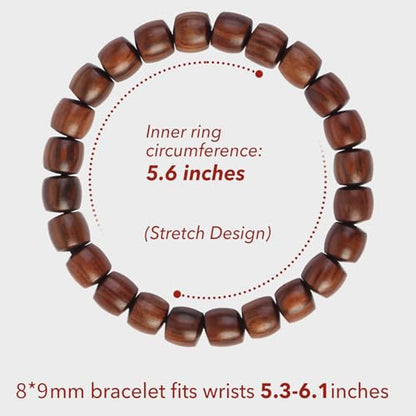 Prayer Bead bracelet Mala Beaded Bracelets for Men Women 12/15MM … - color: 8*9mm Barrel beads Black Rosewood