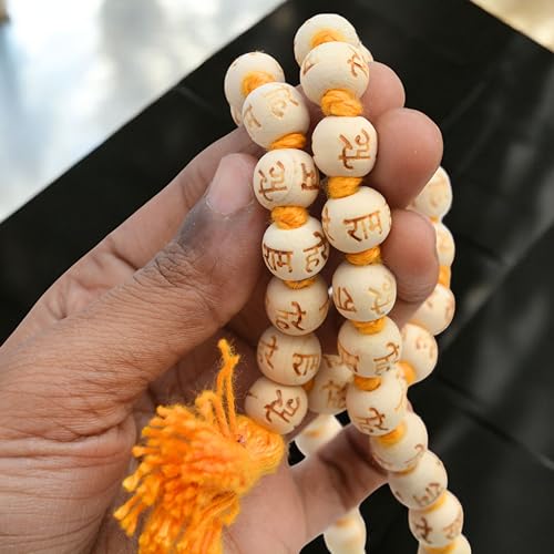 Tulsi (Holy Basil) Hand-Knotted Hare Rama Krishna Mala – Energized 108+1 Beads Necklace for Meditation, Prayer, Yoga & Spiritual Awakening – Karma & Nirvana Japa Mala for Men & Women