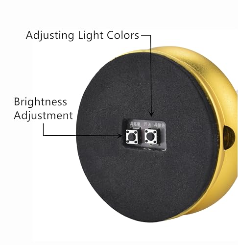 1 Pair - Colorful LED Crystal Lotus Buddhist Lamp USB Rechargeable - color: Deep Gold, size: 8 inches
