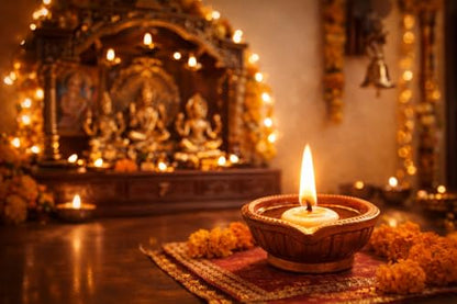 SoulLight Cow Ghee Diya Wicks (100 Pieces) | Handmade Ready-to-Use Pooja Batti | Wax-Free Traditional Diya Wicks | Made in India