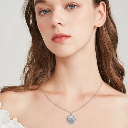 Coexist Necklace 925 Sterling Silver Yin Yang/Star of David Pendant World Religions Harmony Necklace Religion Jewelry Gift for Men - style: Scottish Thistle