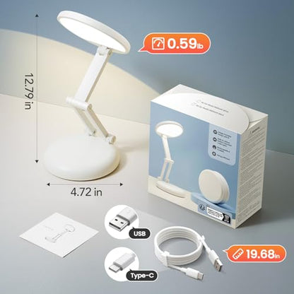 One Fire Rechargeable Table Lamp, 3600mAh Battery Operated Lamp Dorm Lamp - color: White