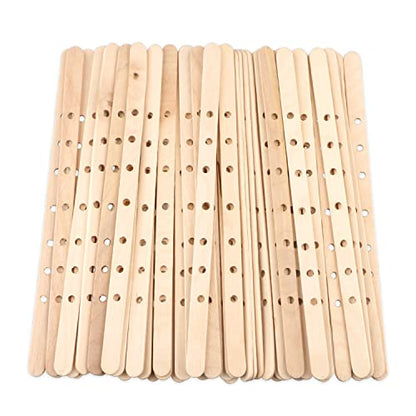 MILIVIXAY 100pcs Wooden Wick Holders - Candle Wicks Centering Device for Large & Multiwick Candles.