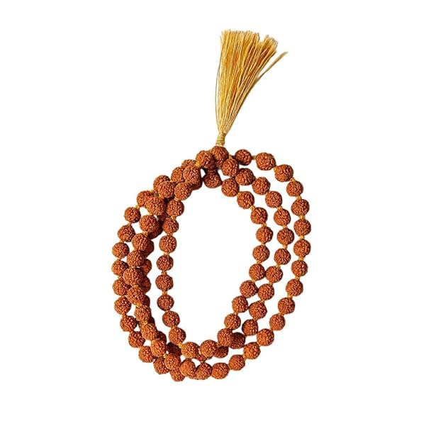 Rudraksha Kanthi mala Sandalwood Japa Mala 108 Beads Chandan mala Safed Chandan ki lakdi ki mala Chandan ki for Puja Item Pack of 1