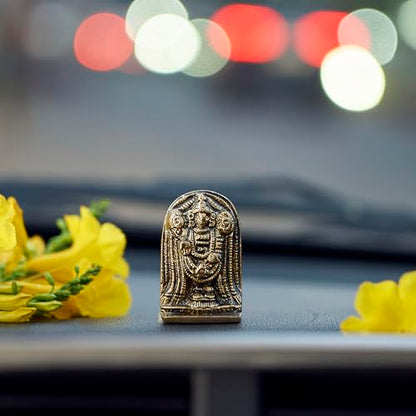 eSplanade Brass Lord Hanuman Idol Car Dashboard God Idol - 2.5" Inches Lord Balaji Murti for Desk Decor, Bajrangbali Statue, Hanuman Murti | Antique Decor Item | 100% Pure Brass, House Warming Gift - style: Bajrangbali