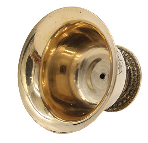 DharmaObjects Ghee Lamp Holder Candle Holder Tibetan Brass Oil Butter Lamp Buddhist Supplies (Medium)