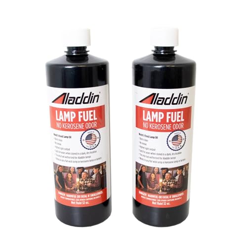 Aladdin Clear Lamp Oil Fuel - Kerosene Alternative Clean Burning Odor Free for Indoor/Outdoor Flat Wick Lanterns, Lamps and Tiki Torches, 64 Ounces - size: 64 ounces
