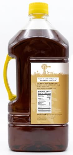 Organic Sesame Oil 3/4 Gallon Bottle - NOT TOASTED - Cold Pressed, Non-GMO, For & Skin & Cooking - 101oz / 3 liter - by Jiva Organics - size: 101 Fl Oz (Pack of 1)