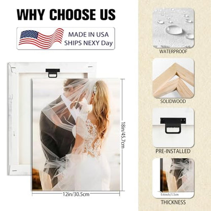 Custom Canvas Prints with Your Photos, Personalized Wall Art for Home Decor - size: 12"L x 18"W