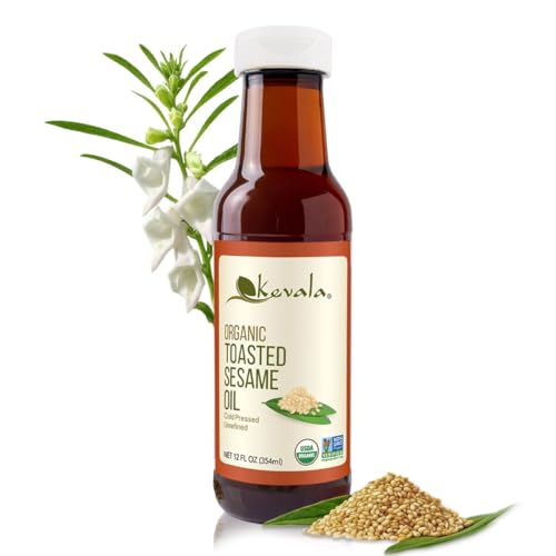 Kevala Organic Toasted Sesame Oil - 12 oz, Cholesterol Free Vegetable Oil - size: 12 Fl Oz (Pack of 1)