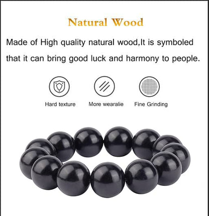 Prayer Bead bracelet Mala Beaded Bracelets for Men Women 12/15MM … - color: 18mm 13 beads ebony