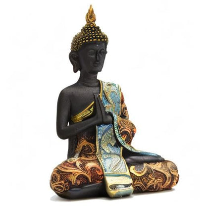 BRASSTAR Resin Thai Buddha Statue Feng Shui Buddha Sculpture Home Art Decor Luck Wealth Gift Collection TQGJPT420 - size: Medium