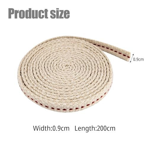1 Roll/6.5 Feet Flat Oil Lamp Wick, 3/8 Inches Cotton Wick Replacement for Kerosene Burner, Lantern, Lamps (1, 3/8 inch) - size: 3/8 inch