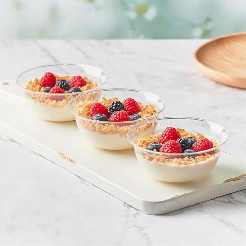 10 oz Small Clear Plastic Bowls, 100 Pack - size: 10 oz (Pack of 100)