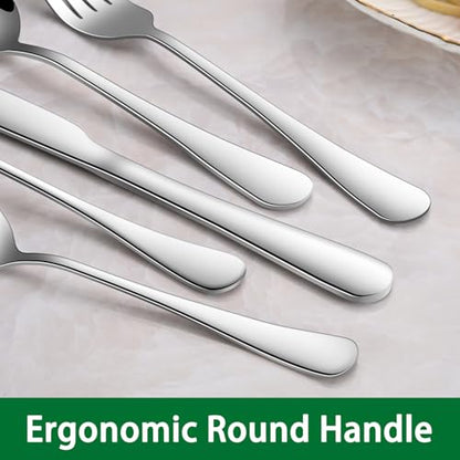 Dinner Spoon Set,8-Piece 7.3 Inch Soup Spoons,Premium Food Grade Stainless Steel Table Spoon,Durable Metal Tablespoon,Dishwasher Safe Silverware Spoons - size: 8-Piece(Silver)