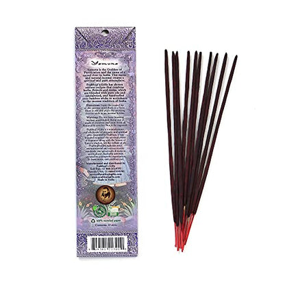 Prabhuji's Gifts Yamuna Hand-Rolled Spiritual Incense Sticks from India - Aromatic Sticks - Stick Incense for Meditation - Yoga, Relaxation, & Aromatherapy Incense - Vanilla, Copal, and Amber