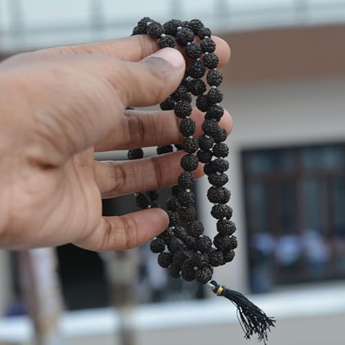 6mm Lab Certified Rudraksha Mala 108+1 Beads – Natural 5 Mukhi Panchmukhi Rudraksha Necklace for Meditation, Yoga & Daily Wear, Handcrafted Bead Mala for Men & Women