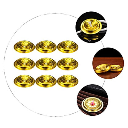 DOITOOL Floating Wick Holders for Oil Lamps: 9PCS Aluminum Round Floating Wick Holder Oil Lamp Disc Holder Candle Float Stand Rack for Home Temple Buddhist Supplies - 1.5inch