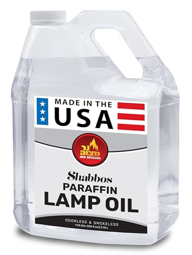 1 Gallon Paraffin Lamp Oil - Clear Smokeless, Odorless, Clean Burning Fuel for Indoor and Outdoor Use - Shabbos Lamp Oil, by Ner Mitzvah - size: 1 Gallon