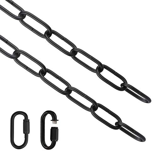 Helunsi Industrial Lighting Chain, 6 Feet Black Light Fixture Chain - color: Black