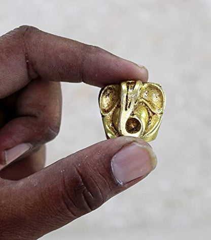 eSplanade Brass Ganesha Idol - 1.2 inches (Small Size) | Home Decor | Ganesh Ganesha | Bal Ganesh | Ganpati Ganapati Murti Statue (Modern) - style: Modern