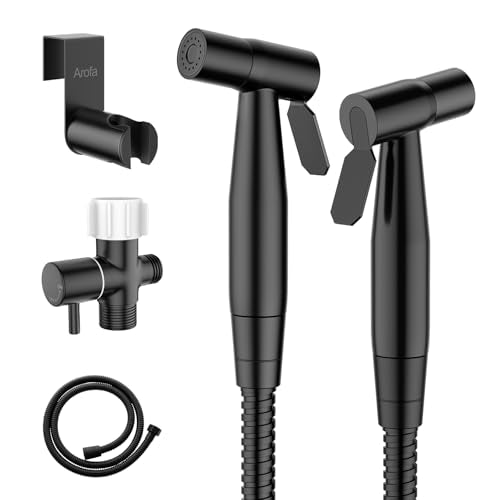 Arofa Black Handheld Bidet Sprayer, Bidet Attachment for Toilet, 2 Pack - color: Black, size: 2 Pack
