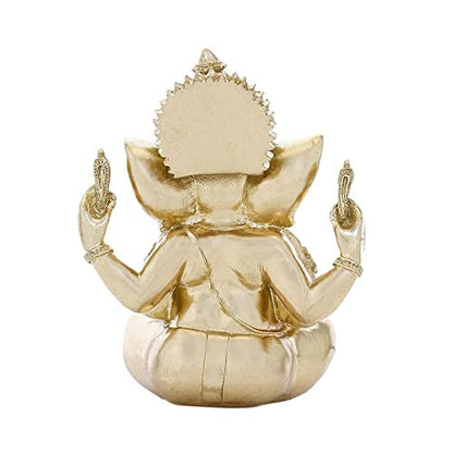 GLOOKS Brass Ganesha Statue/Ganesha Idol 8 Inch for Home Temple