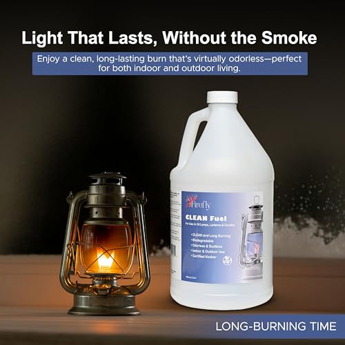 Firefly Fuel Clean - Clean Burning Lamp Oil - Smokeless, 1 Gallon - color: Pure, size: 1 Gallon