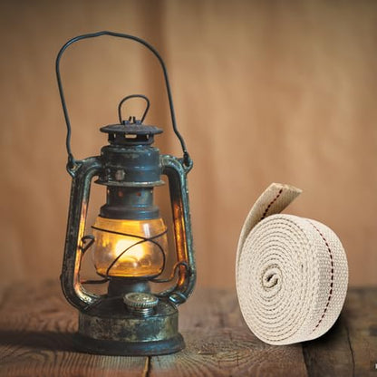 1 Roll/6.5 Feet Flat Oil Lamp Wick, 1 Inc Cotton Wick Replacement for Kerosene Burner, Lantern, Lamps (1, 1 inch) - size: 1 inch