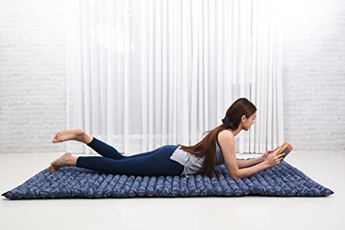 Leewadee Thai Roll Mat 75 x 28 inches Kapok Firm - color: Cbt1 - Blue, size: M: 75x28"