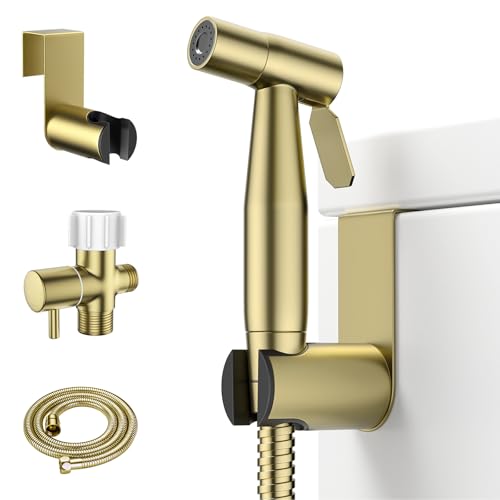 Arofa Handheld Bidet Sprayer, Bidet Attachment for Toilet, Brushed Gold - color: Gold, size: 1 Pack