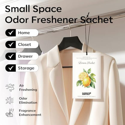 MYARO 12 Pack Lemon Scented Sachets, Closet Deodorizer Car Air Freshener - color: Lemon, size: 12 Packs