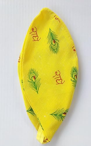 ATCUSA Gaumukhi Jap Mala Bag Hare Ram Hare Krishna Radhe Radhe Design Indian Handicraft Cotton Mala Chanting Prayer Jholi Mantra Japa Meditation Yoga Jaap (Yellow Japa bag - Radhe Radhe) - style: Yellow Japa bag - Radhe Radhe