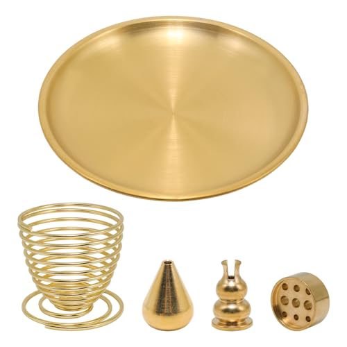 5 in 1 Incense Burner, 5.51 Inch Incense Holder Set - color: Gold, size: 5 in 1