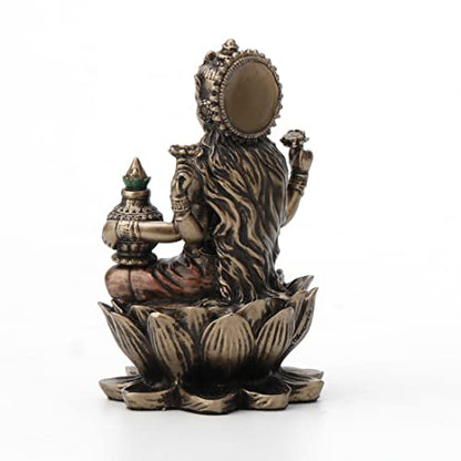 Veronese Design 3 3/8" Lakshmi Sitting on Lotus Spiritual Resin Statue Painted Bronze Finish