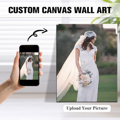 karani Custom Canvas Prints with Your Photos, Personalized Wall Art for Home Decor, Unique Personalized Gifts for Wedding, Birthday, Family & Friends, Ready to Hang Canvas Prints 16x20 - size: 16"L x 20"W
