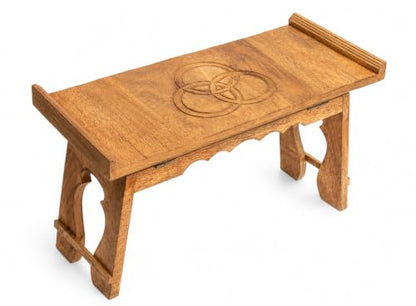 Tribe Azure Fair Trade Altar Table, Meditation Table, Puja, Meditation Wood Wiccan Altar Buddhist, Japanese, Small Low Side Chabudai Coffee Floor (Tea Table) - size: Small Tea Table
