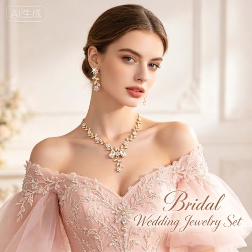 Kamirola Tiaras and Crowns for Women,Tiaras Earrings Necklace, Crystal Bridal Jewelry Set, Costume Party Halloween Prom Pageant Jewelry for Women(TR45) - color: Gold